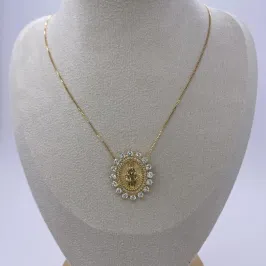 COLAR N.S. DAS GRAÇAS CRAVEJADA ZIRCÔNIAS CRISTAL