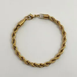 PULSEIRA AÇO INOX DOURADA BAIANA 1.0/22CM