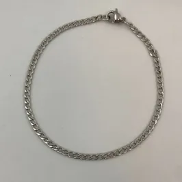 PULSEIRA AÇO INOX PRATEADA GRUMET 0.8/22CM
