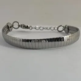 PULSEIRA AÇO INOX PRATEADA SNAKE 8.0/22CM