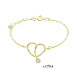 PULSEIRA FIO CORAÇÃO E CORAÇÃO E ZIRCONIA TAM 65MM