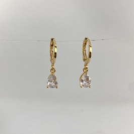 BRINCO ARGOLA CLICK GOTA CRISTAL
