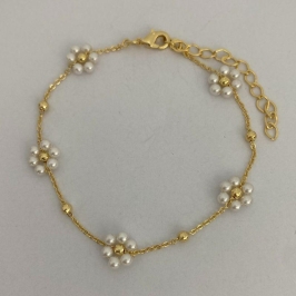 PULSEIRA FLOR PEROLAS
