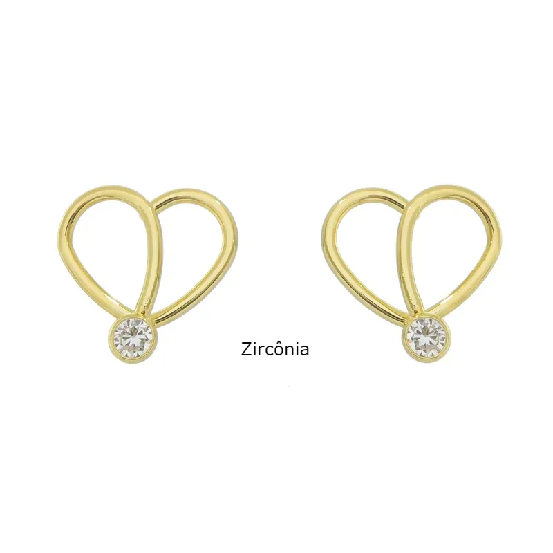 BRINCO CORAÇÃO PQ COM ZIRCONIA TAM 16MM