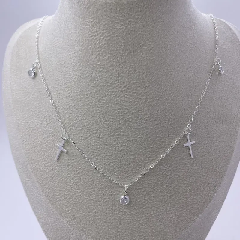 COLAR CHOKER CRUZ E PONTOS DE LUZ