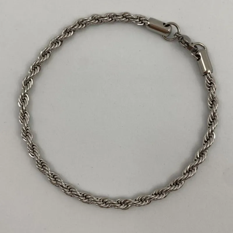 PULSEIRA AÇO INOX PRATEADA BAIANA 0.8/22CM