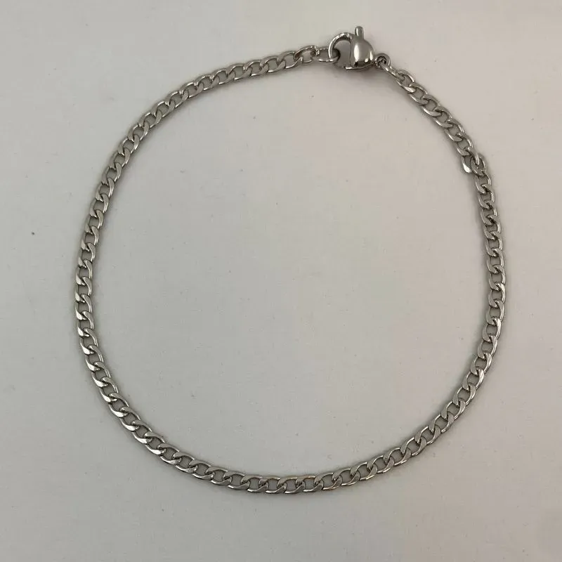 PULSEIRA AÇO INOX PRATEADA GRUMET 0.8/22CM