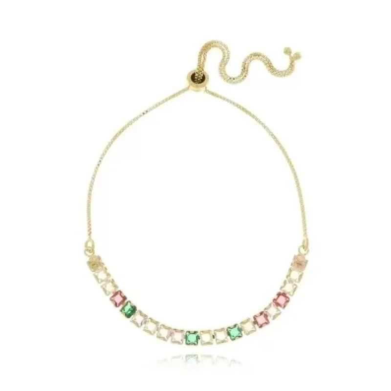 PULSEIRA DE RIVIERA COLORIDA AJUSTÁVEL