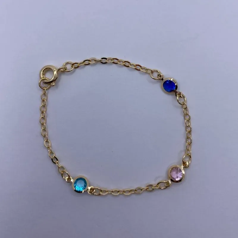 PULSEIRA INFANTIL ZIRCÔNIAS COLORIDAS