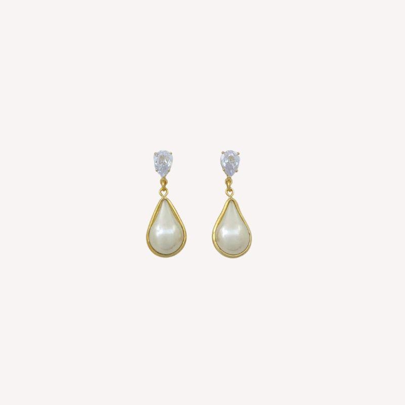BRINCO GOTA PEROLA E ZIRCONIA