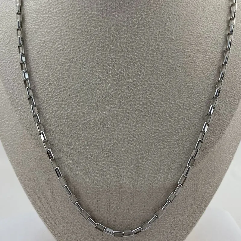 CORRENTE AÇO INOX PRATEADA TIJOLINHO 3.0/70CM