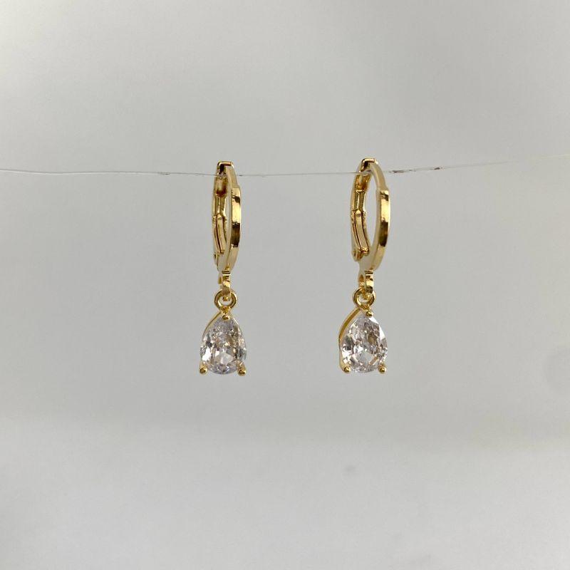 BRINCO ARGOLA CLICK GOTA CRISTAL