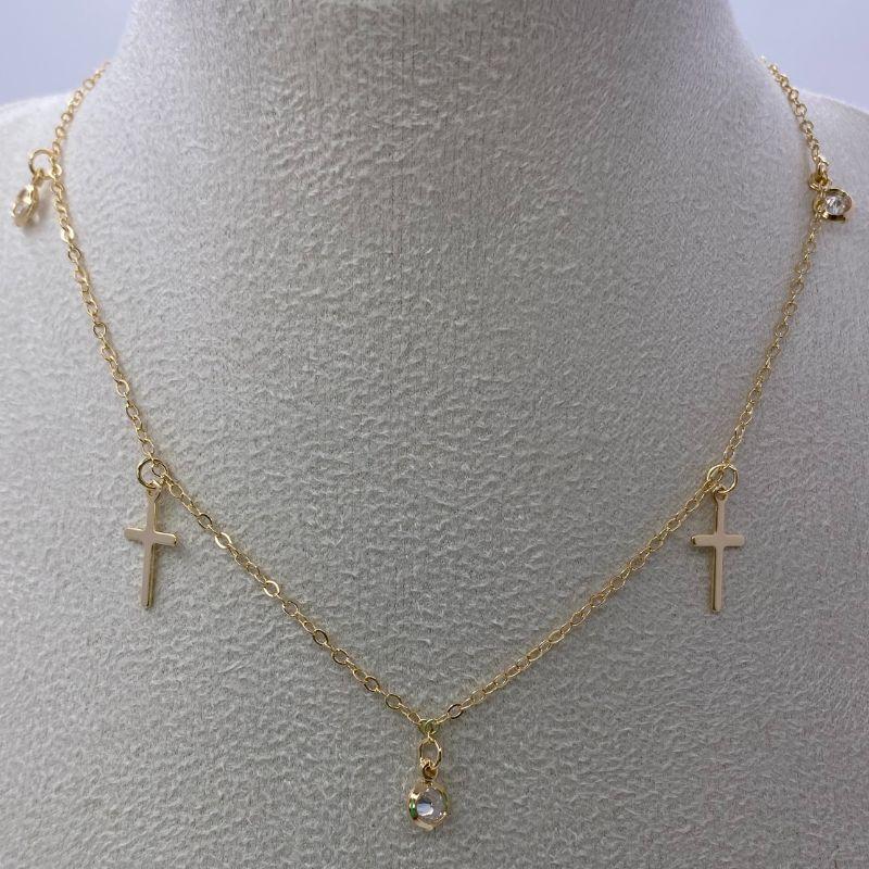 COLAR CHOKER CRUZ E PONTOS DE LUZ